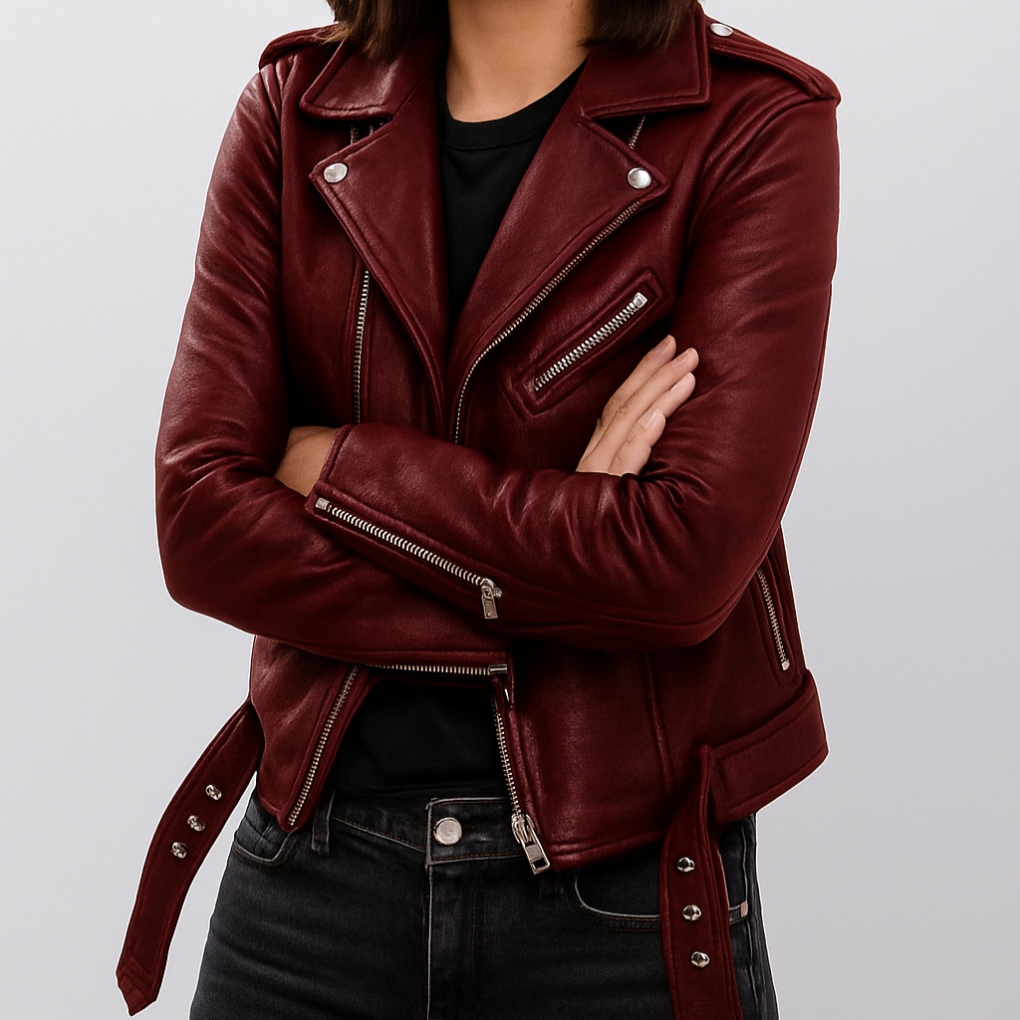Veste Cuir Femme Élégante Taille Slim - PanierRoyale