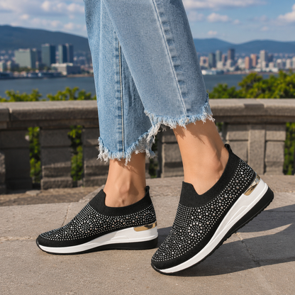 Ballerines Femme Strass Semelle Compensée