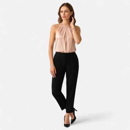 Top femmes satin ajusté pour femmes élégantes