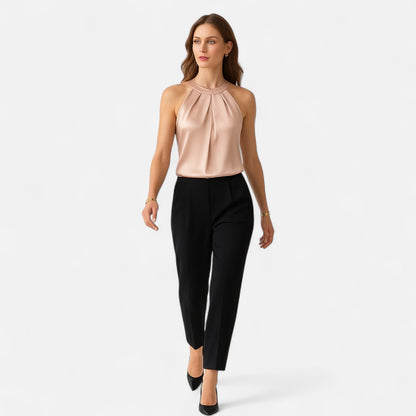 Top femmes satin ajusté pour femmes élégantes