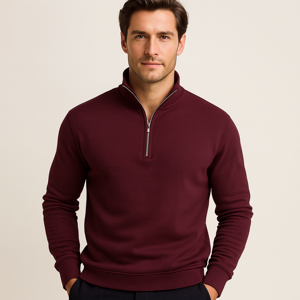 Pull Homme Slim Demi-Zip – Doux et Confortable pour Hiver - PanierRoyale