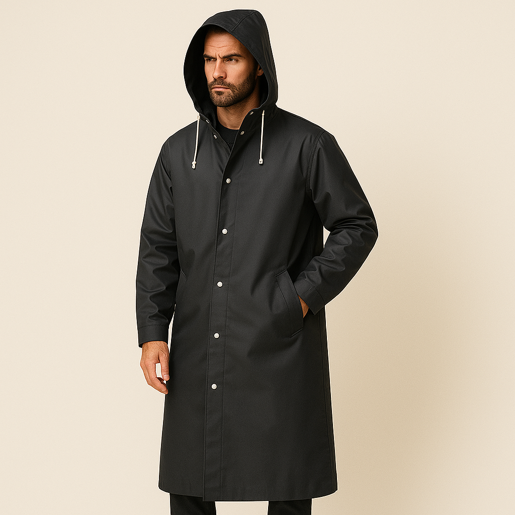 Manteau Imperméable Homme avec Capuche Amovible et Manches Longues - PanierRoyale