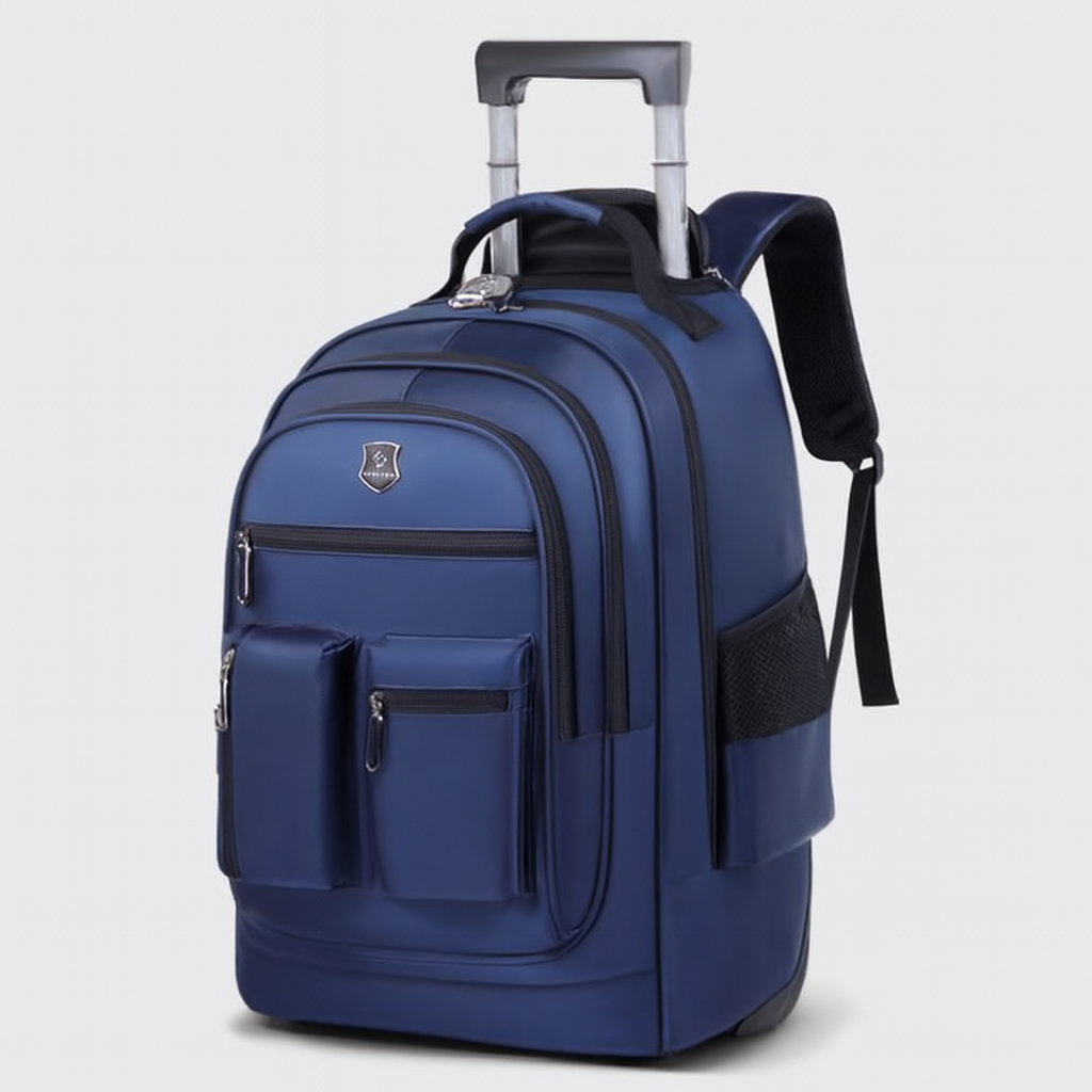 Sac à Dos Voyage Étudiant avec Roues et Sangles Réglables