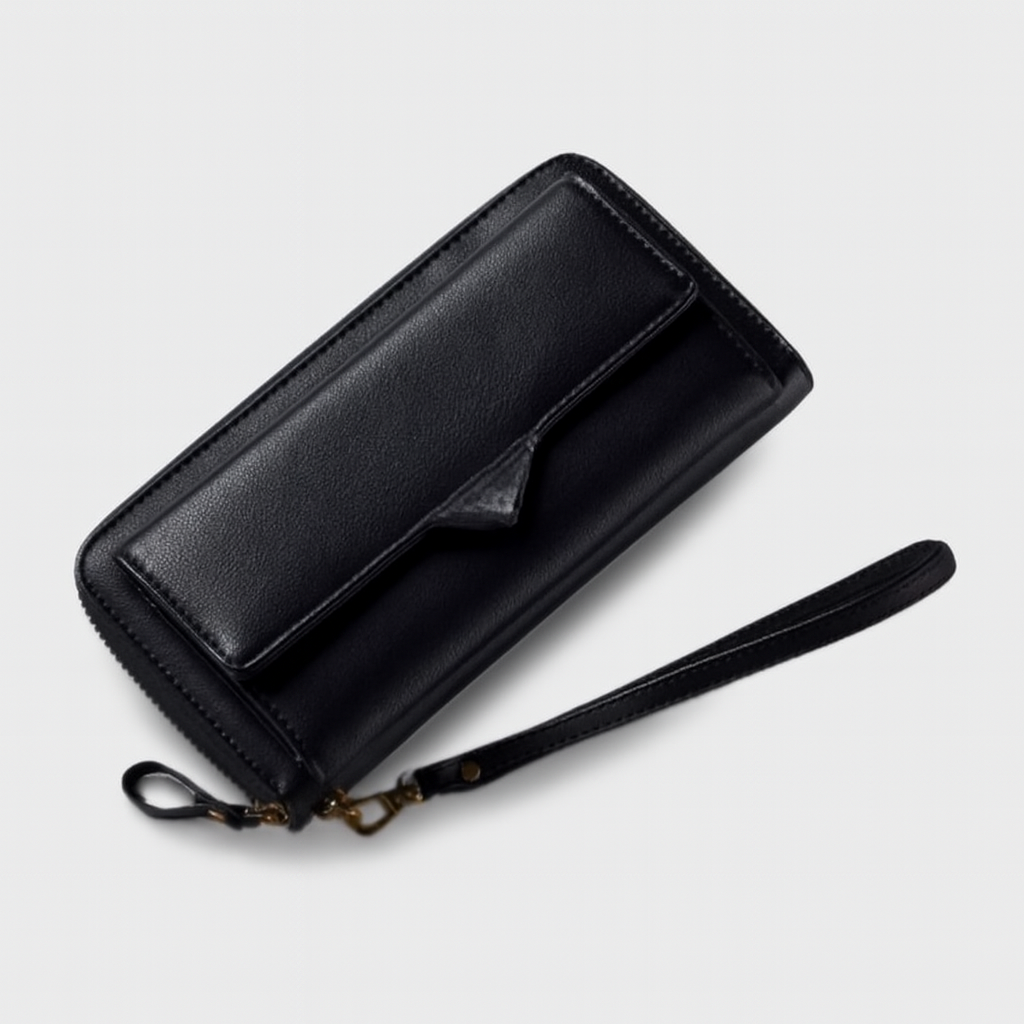 Portefeuille Femme Élégant avec Fermeture Éclair et Poches Intérieures - PanierRoyale