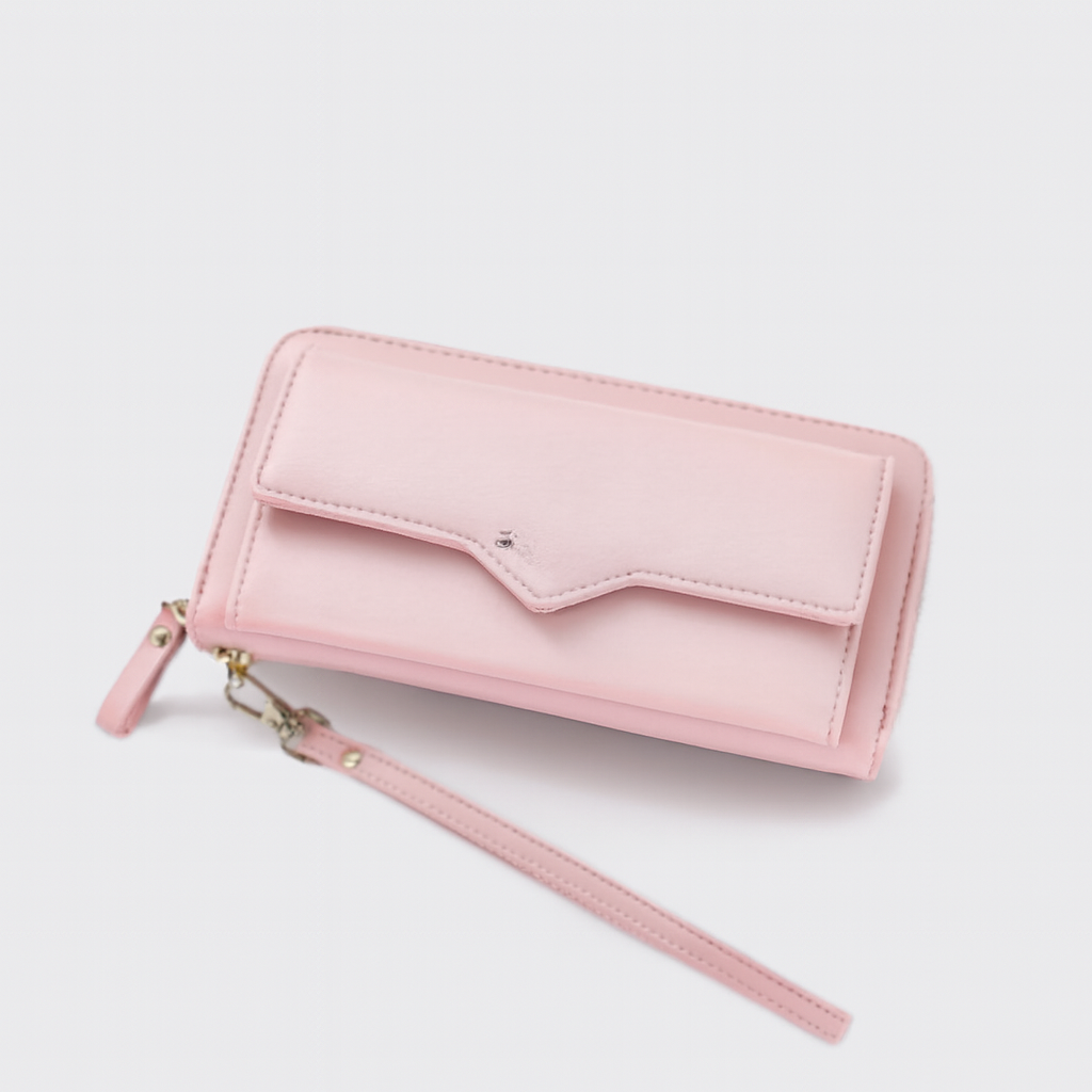 Portefeuille Femme Élégant avec Fermeture Éclair et Poches Intérieures