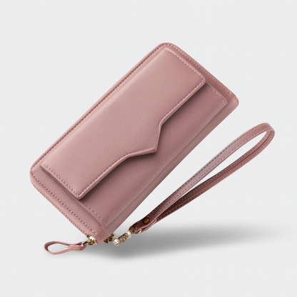 Portefeuille Femme Élégant avec Fermeture Éclair et Poches Intérieures