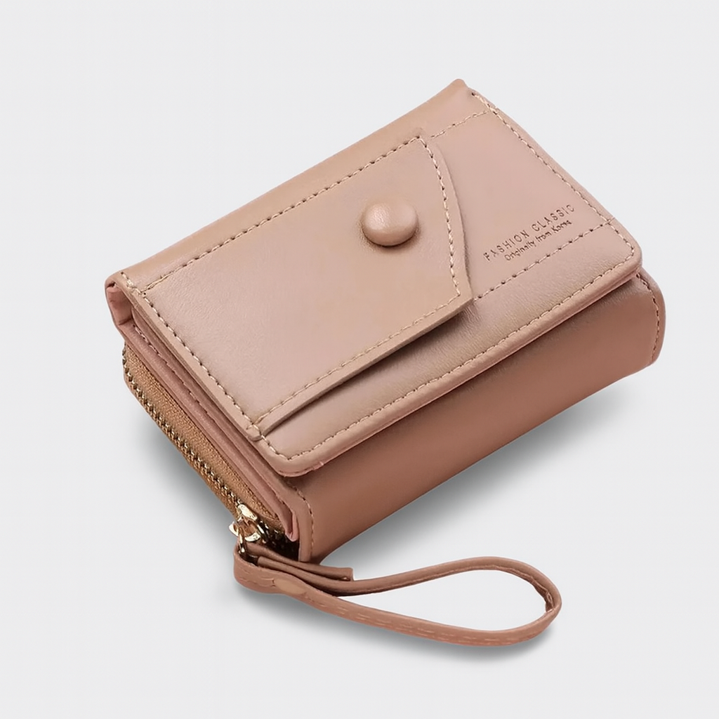 Portefeuille Femme Chic à Fermeture Éclair avec Poignée Réglable