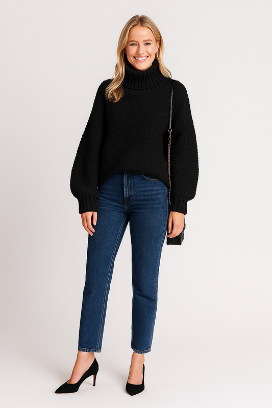 Pull Femme Tricot Élégant Manches Longues - PanierRoyale