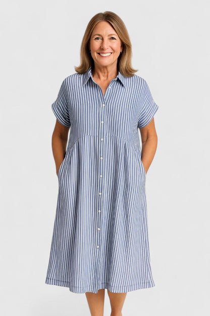 Robe striée femme décontractée pour été