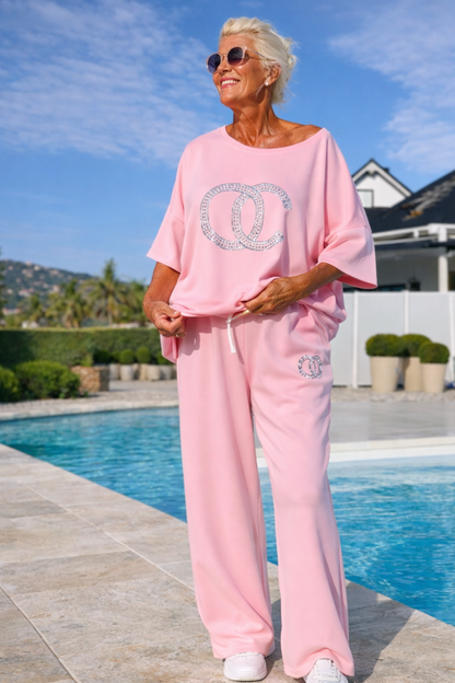 Ensemble Femme Coton Lin Coupe Ample Deux Pièces