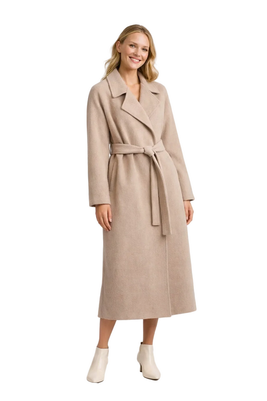 Manteau Femme Laine Douce Col Classique Élégant - PanierRoyale