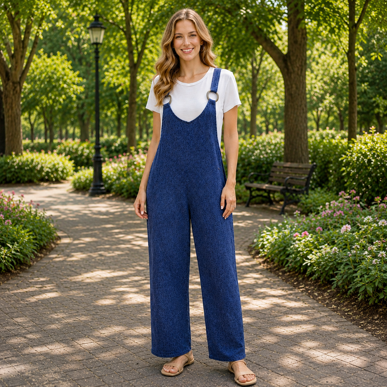 Ensemble Femme Combinaison Ample Jambes Larges et T-shirt Confortable