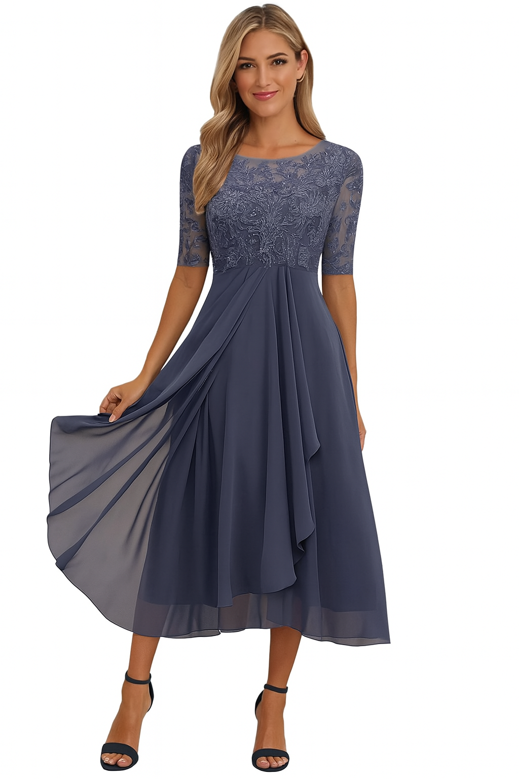 Robe Femme Midi en Dentelle Élégante