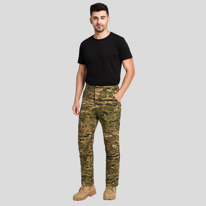 Pantalon de travail élégant élastiqué avec plusieurs poches