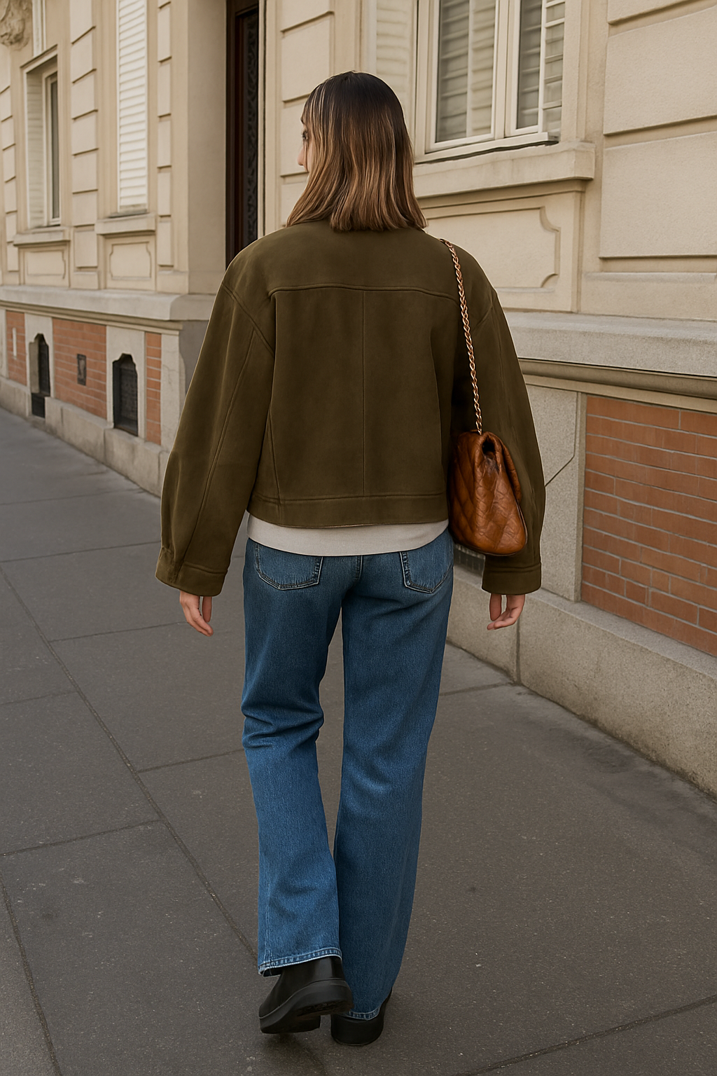 Veste Femme Effet Suédé Coupe Ample Oversize Style Urbain
