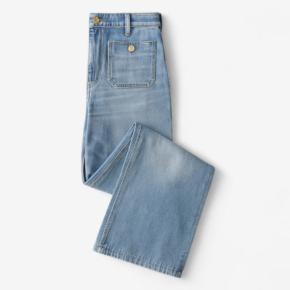 Pantalon Taille Haute Élégant pour Femme avec Poches Latérales