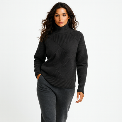Pull Femme Col Rond Doux et Chaude pour Hiver