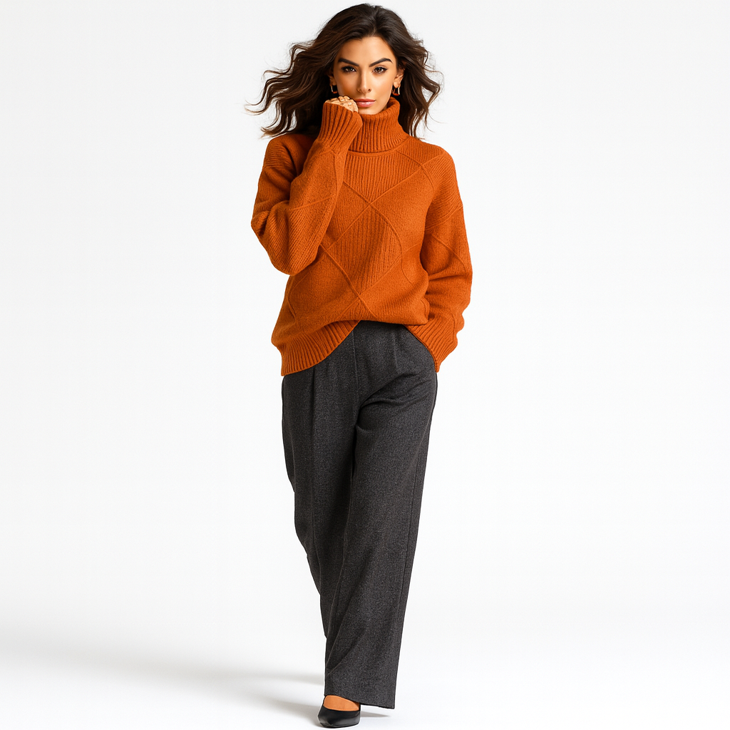 Pull Femme Col Rond Doux et Chaude pour Hiver