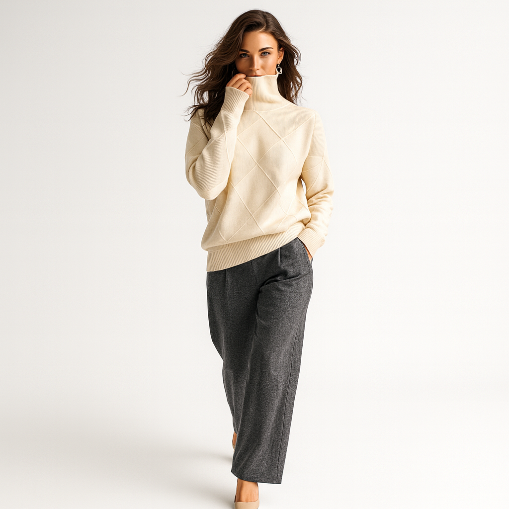Pull Femme Col Rond Doux et Chaude pour Hiver