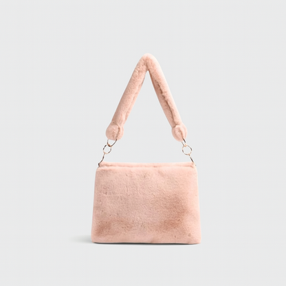 Sac à Épaule en Fourrure Synthétique avec Poche Zippée - PanierRoyale