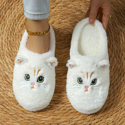 Pantoufles Chat en Peluche Douces et Chaudes