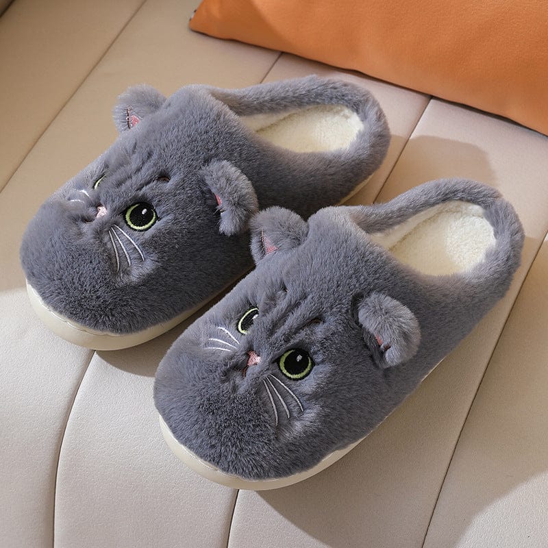 Pantoufles Chat en Peluche Douces et Chaudes - PanierRoyale