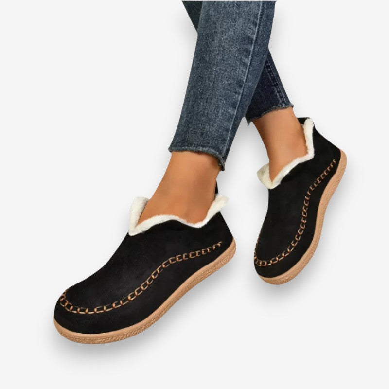 Bottines Femmes Chaîne à Talon Plat Confortable - PanierRoyale