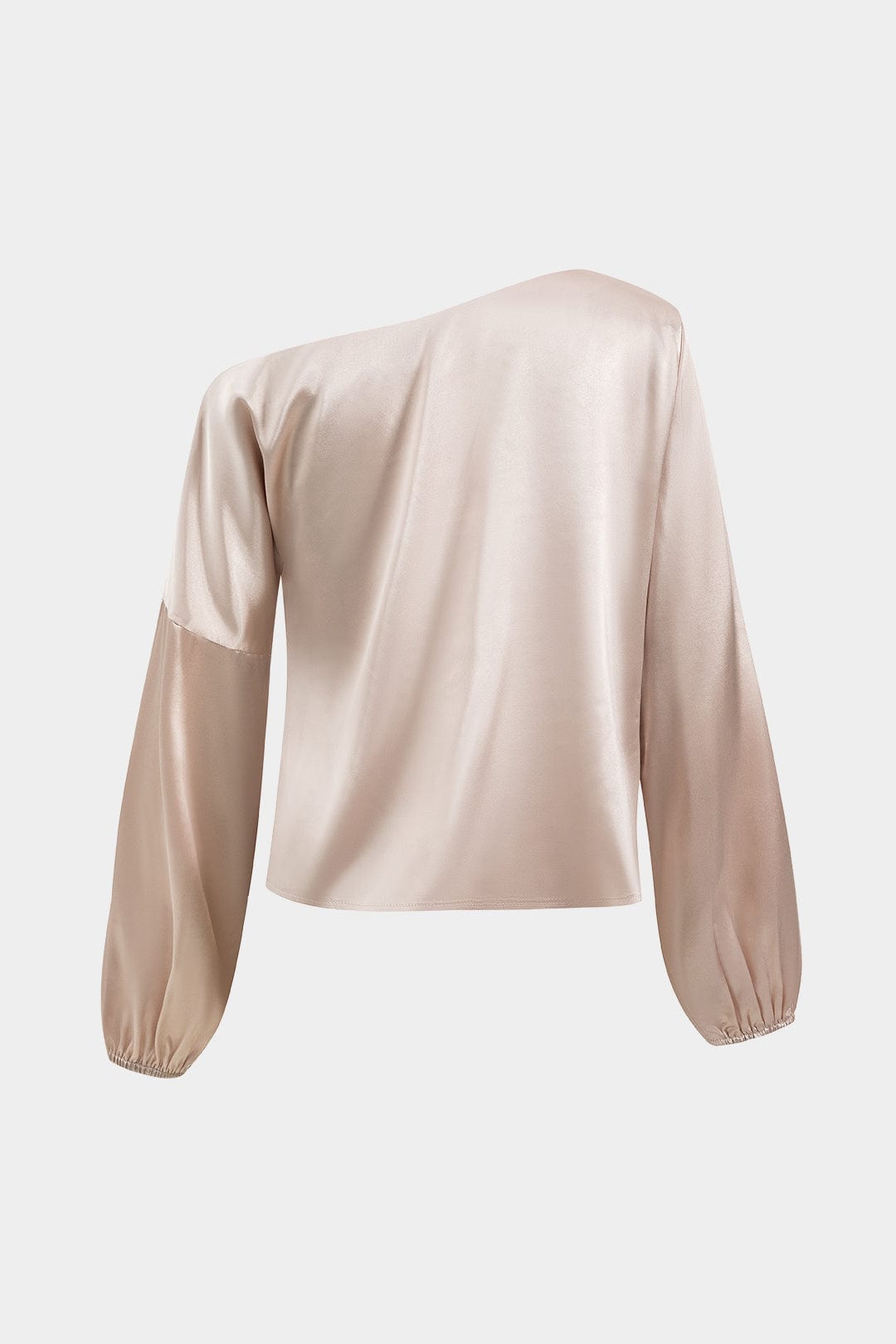 Blouse en satin une épaule asymétrique élégante