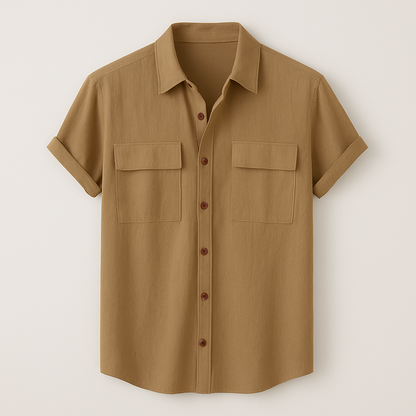 Chemise Homme Grise avec Boutons Contrastés