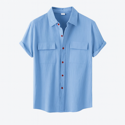 Chemise Homme Grise avec Boutons Contrastés