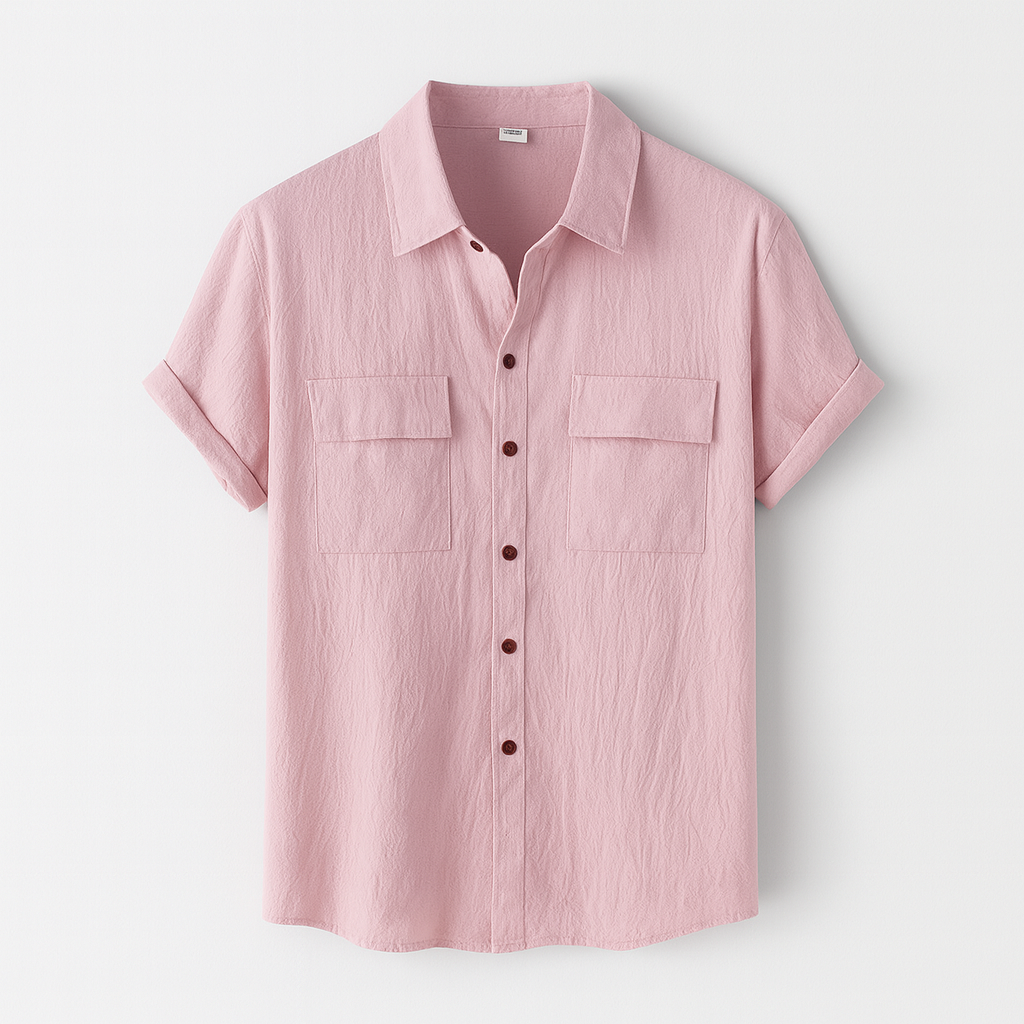 Chemise Homme Grise avec Boutons Contrastés