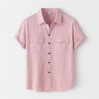 Chemise Homme Grise avec Boutons Contrastés
