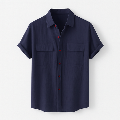 Chemise Homme Grise avec Boutons Contrastés