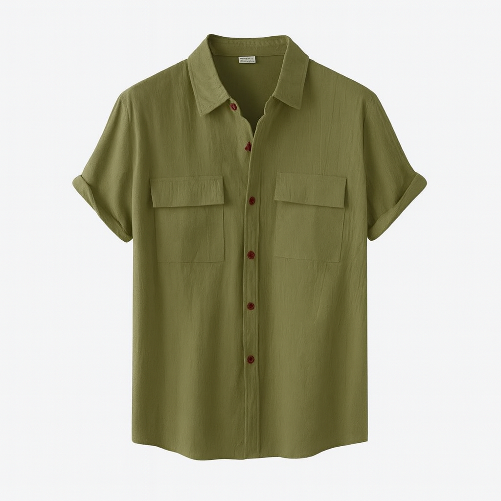 Chemise Homme Grise avec Boutons Contrastés