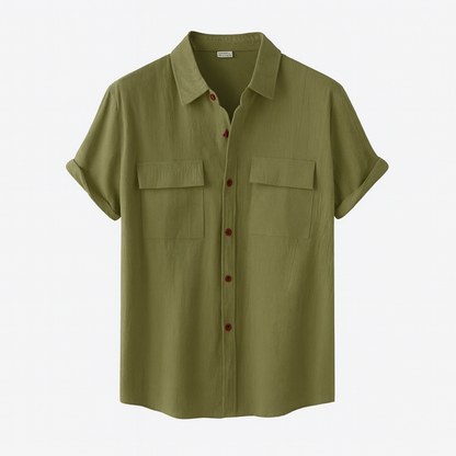 Chemise Homme Grise avec Boutons Contrastés