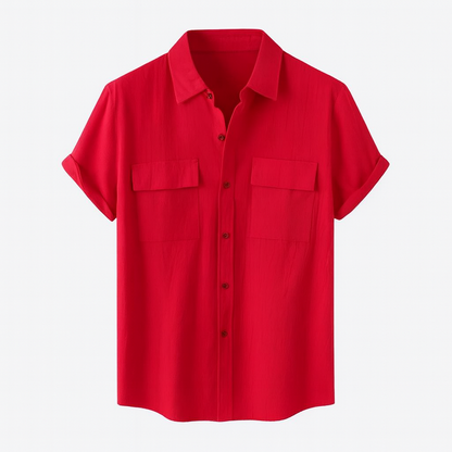 Chemise Homme Grise avec Boutons Contrastés