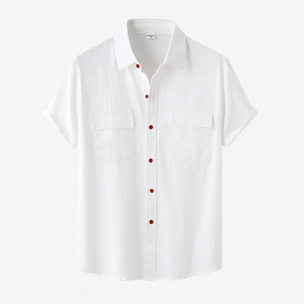 Chemise Homme Grise avec Boutons Contrastés