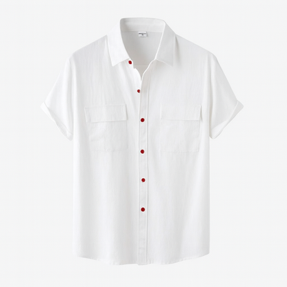 Chemise Homme Grise avec Boutons Contrastés