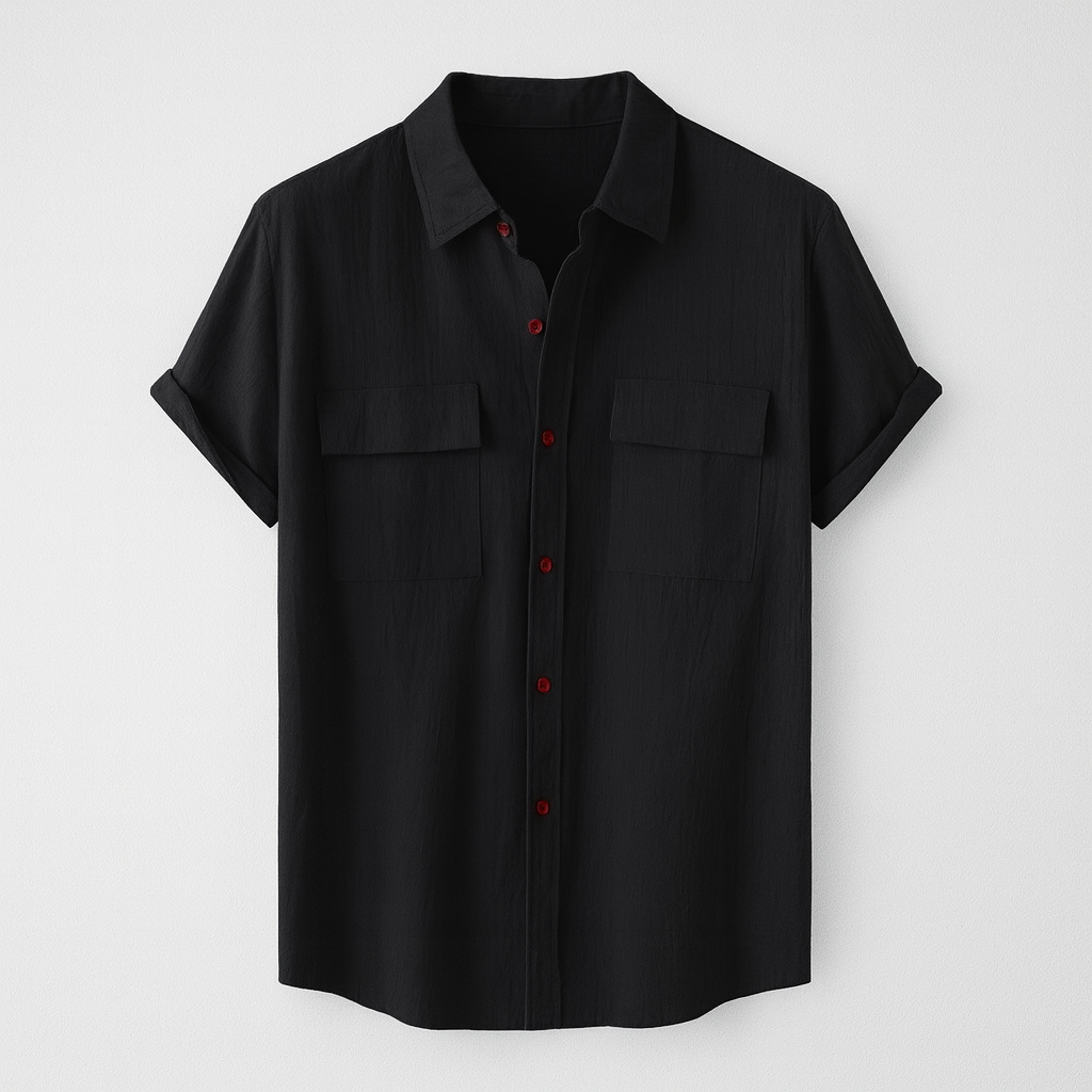Chemise Homme Grise avec Boutons Contrastés