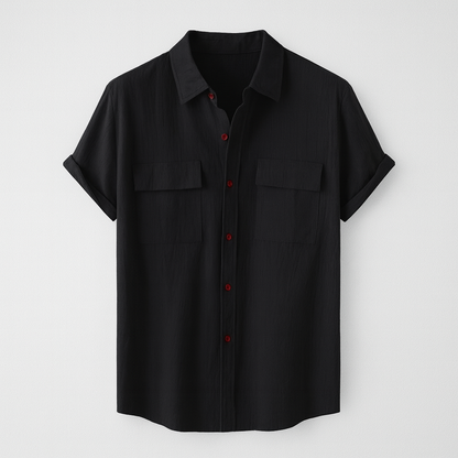 Chemise Homme Grise avec Boutons Contrastés