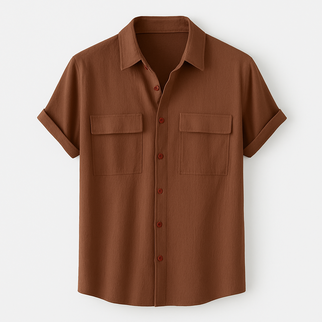 Chemise Homme Grise avec Boutons Contrastés
