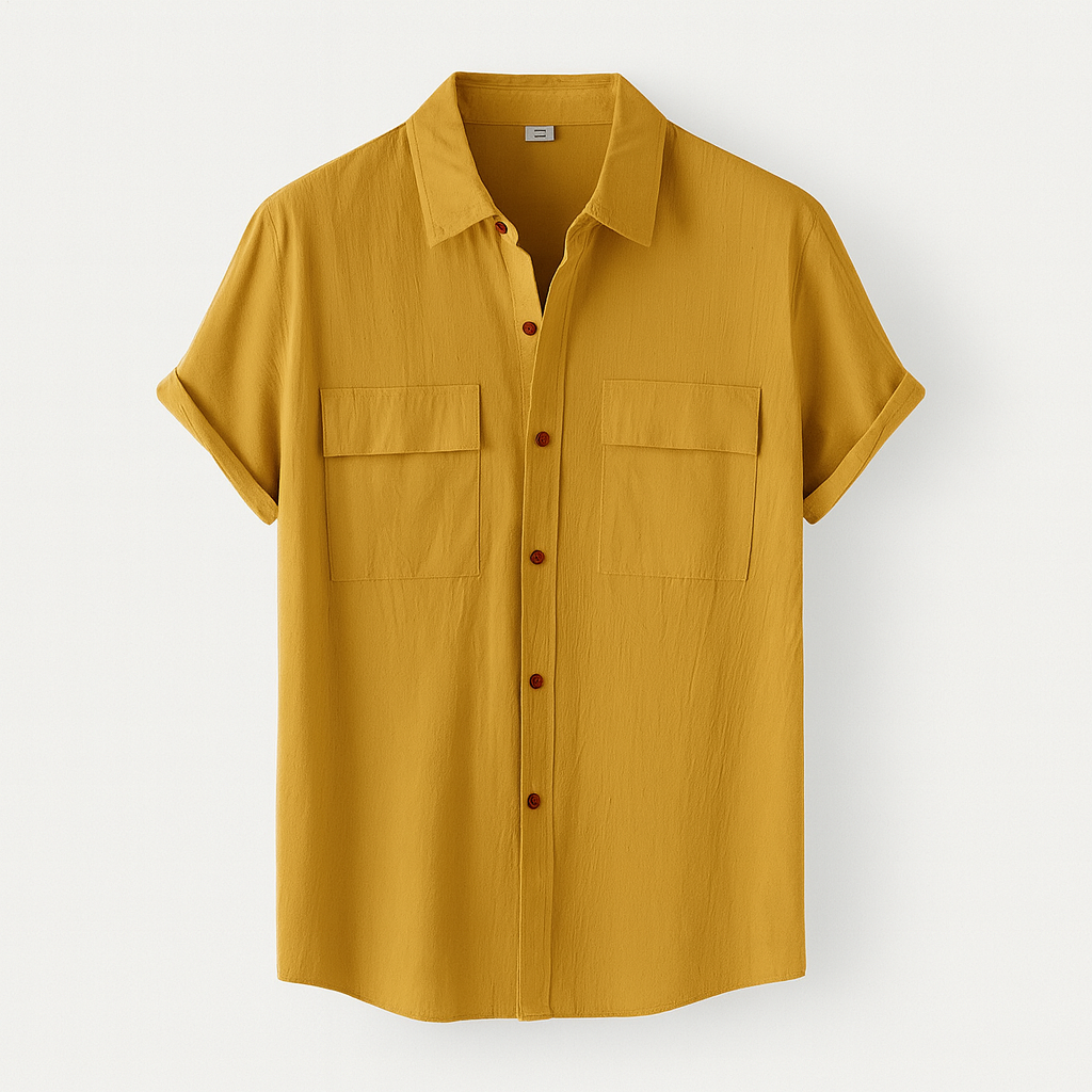 Chemise Homme Grise avec Boutons Contrastés