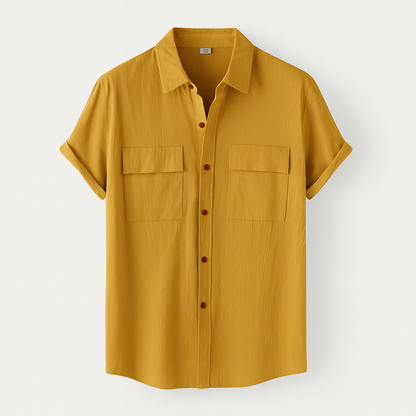 Chemise Homme Grise avec Boutons Contrastés