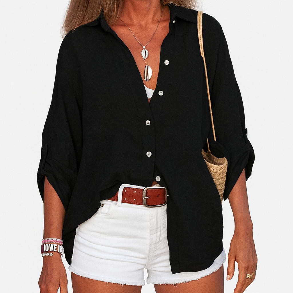 Chemise Lin Femme Manches Courtes Été Naturel