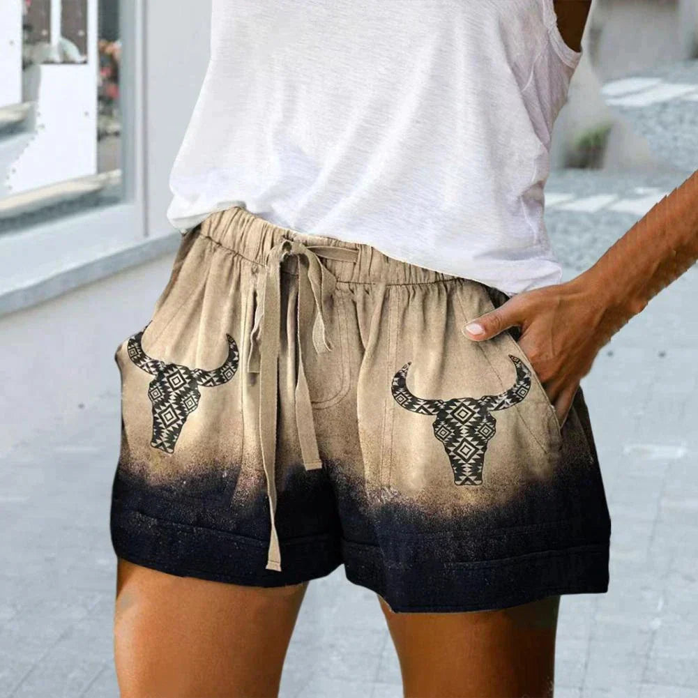 Short décontracté femme imprimé floral