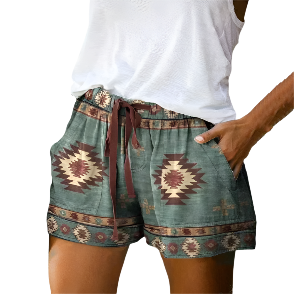 Short décontracté femme imprimé floral - PanierRoyale