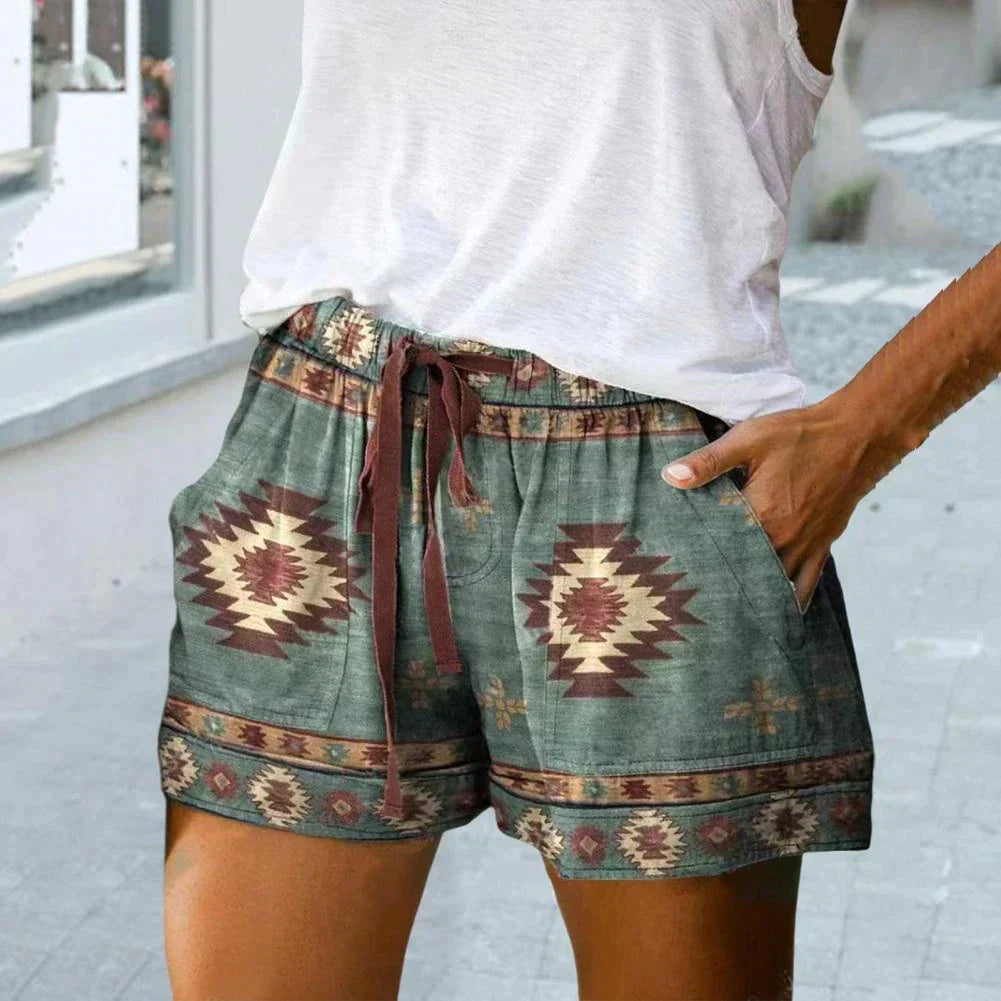 Short décontracté femme imprimé floral