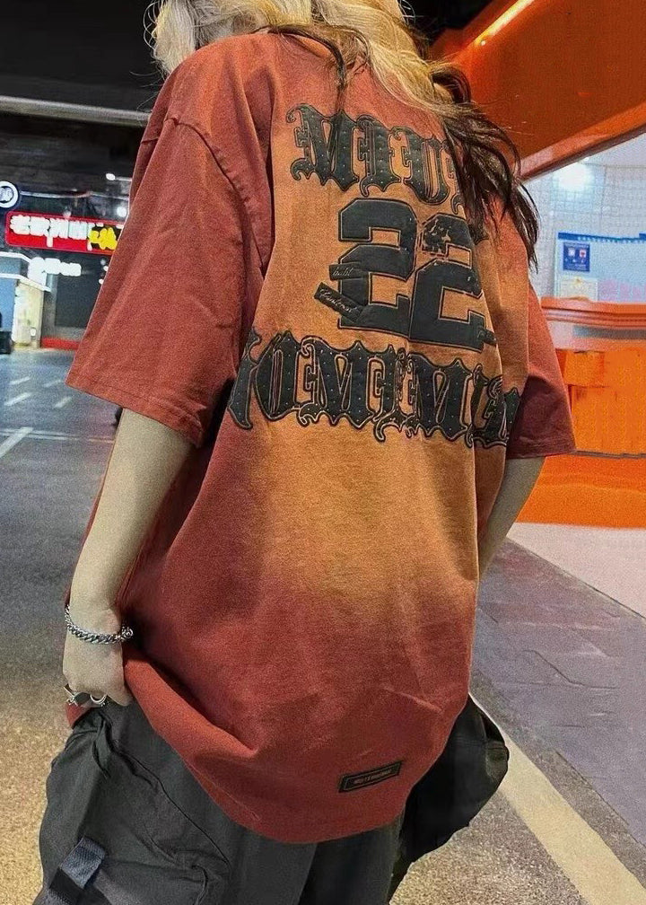 T-shirt homme été couleur dégradée orange en coton - EasyApparels