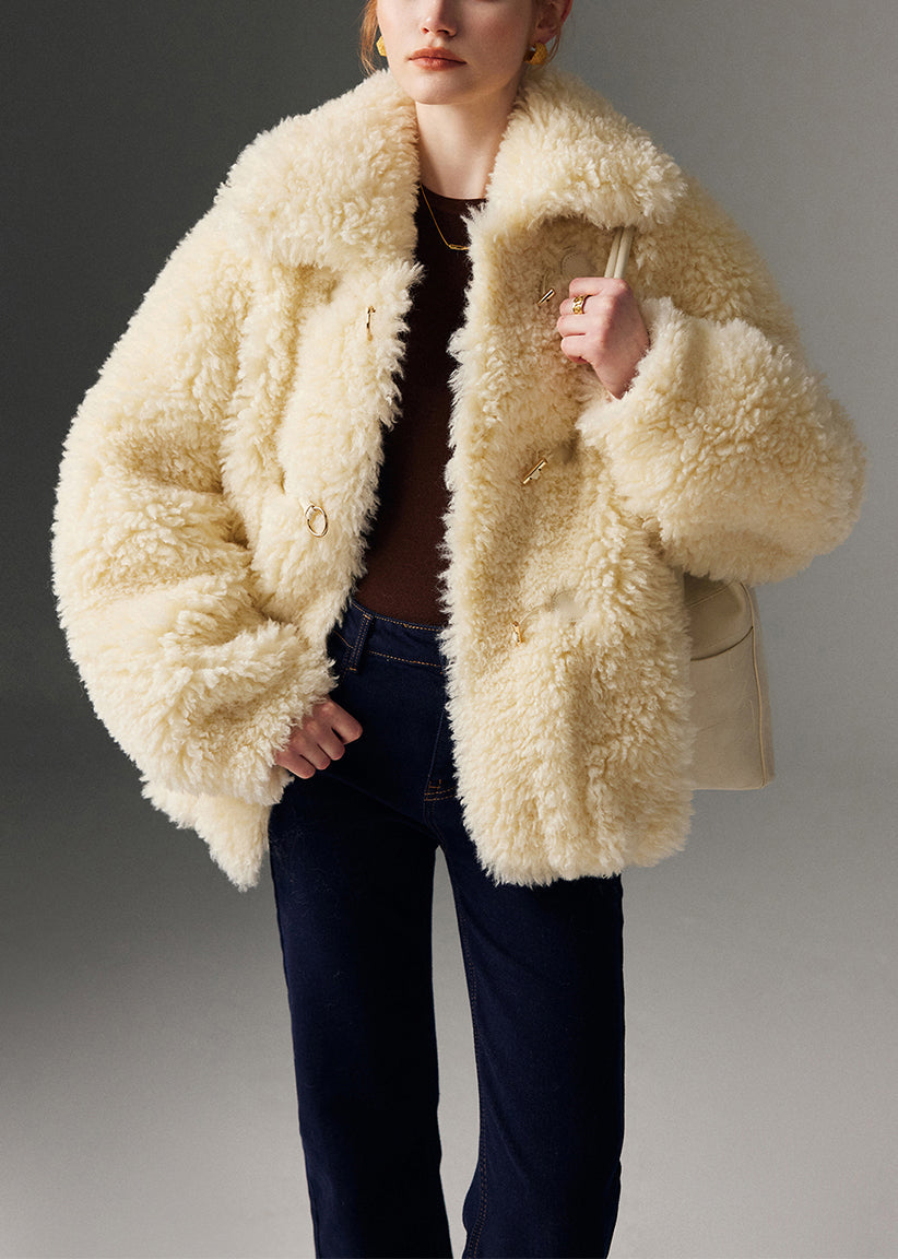 Manteaux d'hiver doux, jaunes, larges et épais en fausse fourrure - EasyApparels