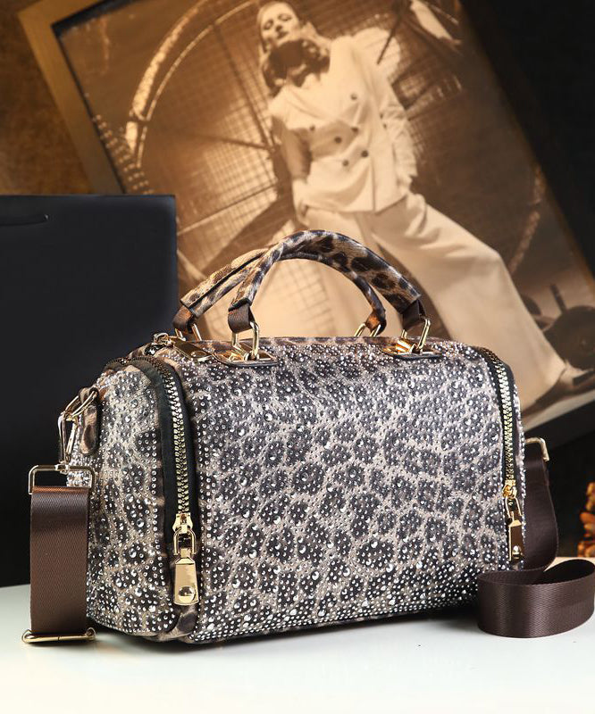 Sac à main femme élégant en cuir synthétique, grande taille, décor zircons - EasyApparels